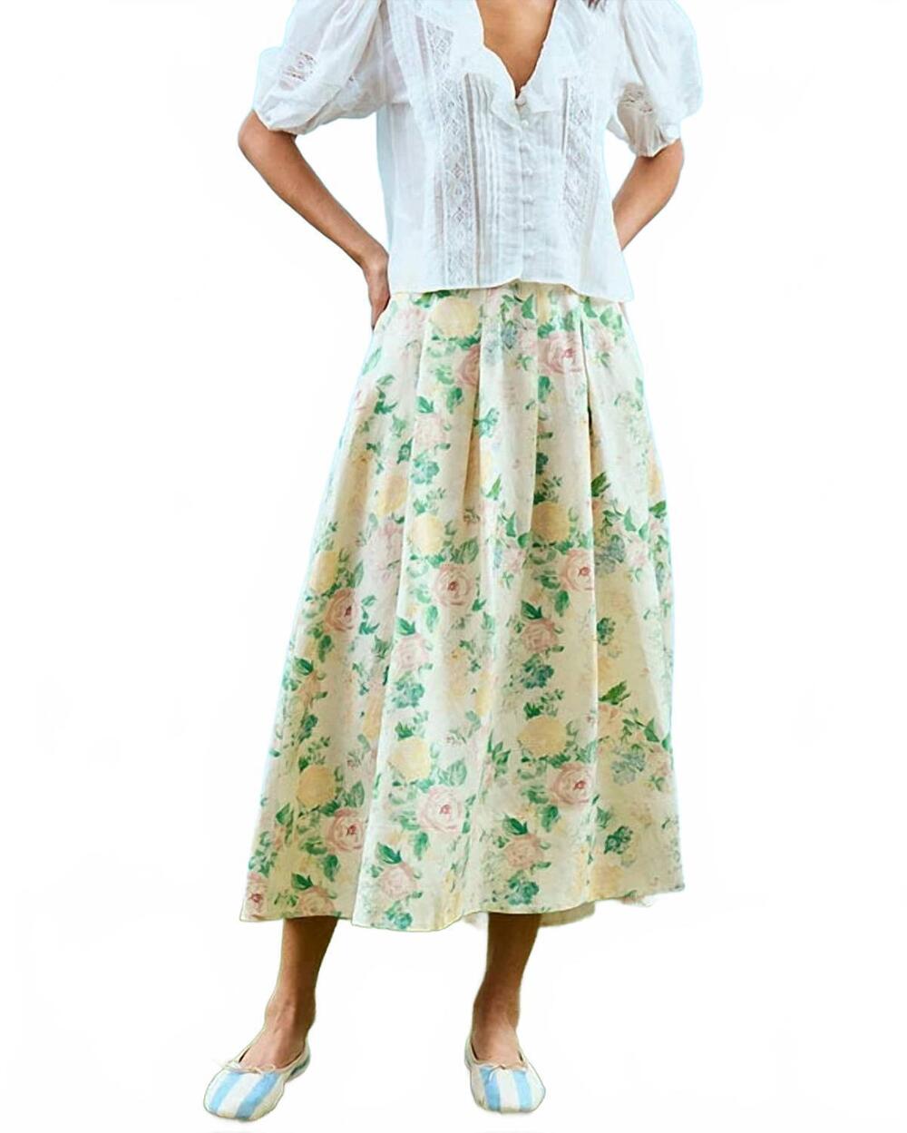 NEW HUNTER BELL alexis skirt in garden rose peony